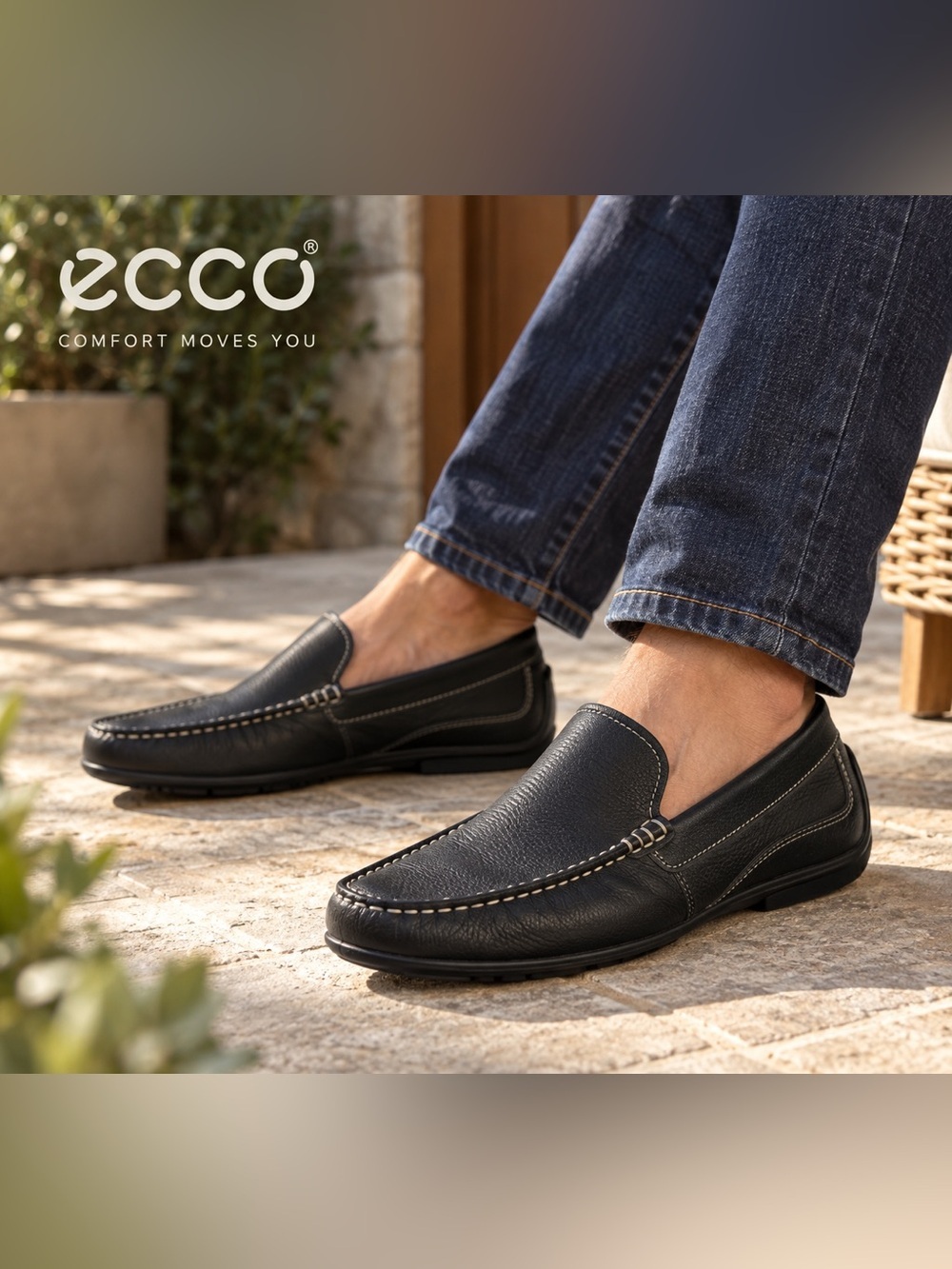 ECCO Men’s Black Leather Loafers EU 45 US 11-11.5 - Picture 2 of 8